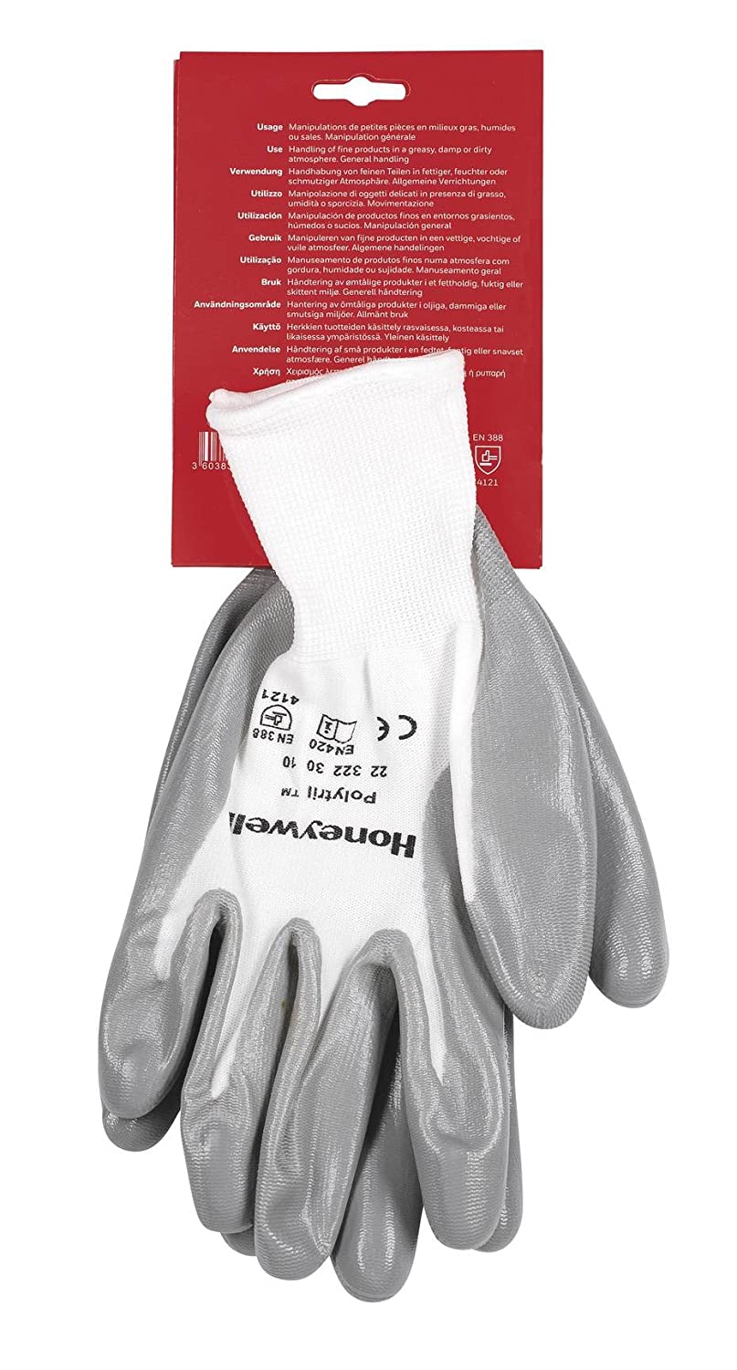 Honeywell 2232230-10/SPS Polytril Glove Size 10, White / grey - Image 2