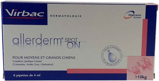 Virbac Allerderm Spot-On Pack of 6 x 4 ml Skin Care Pipettes for Dogs (+10 kg) to Support Dermatological Treatment - Image 2