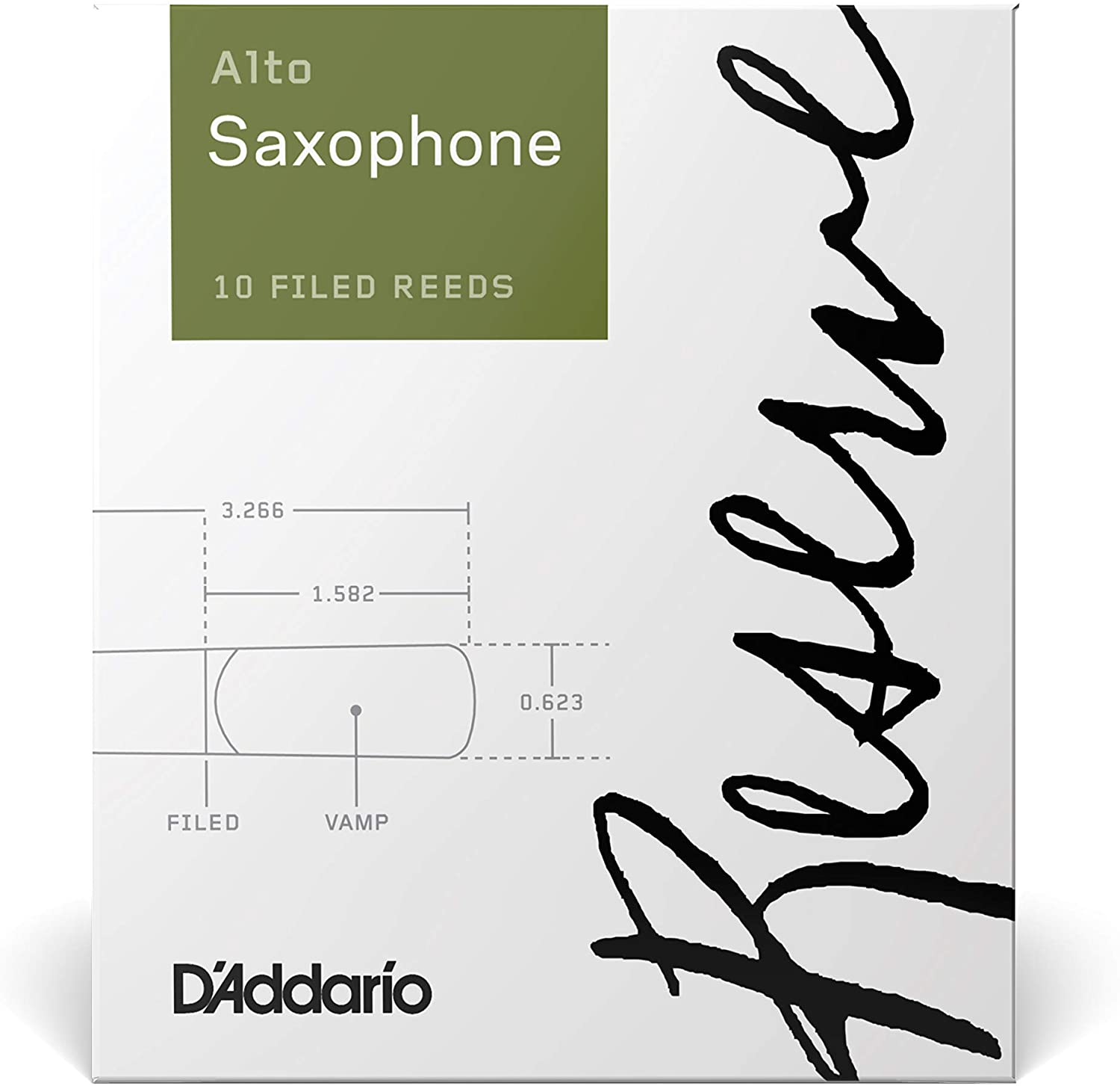 D'Addario Woodwinds Reserve Alto Saxophone Reeds - Sax Reeds - Thick Blank Reed for Rich Warm Tone - 2.5 Strength, 10 Pack - Image 2