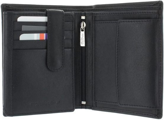 Mala Leather ORIGIN Collection Leather Bi-Fold Wallet With RFID Protection 111_5 Black