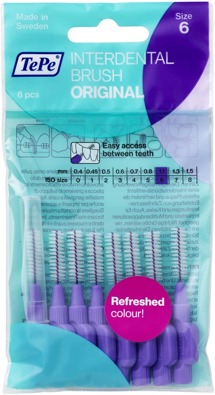TePe Interdental Brushes Original Purple 8 Brushes BigaMart