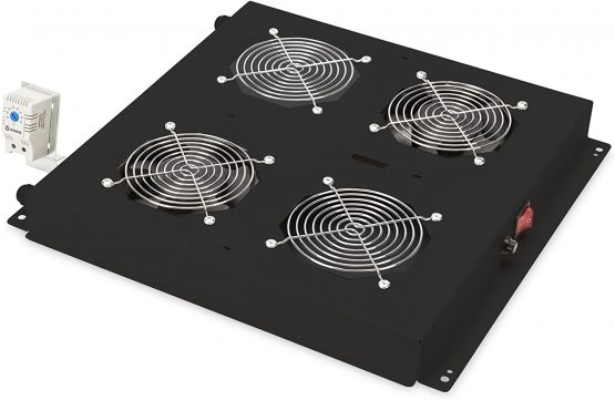 Digitus NWSZ Dachlüftereinheit für Netzwerkschränke 2 Lüfter, Schalter, Thermostat, 276m³ zirk./h Farbe black RAL 9