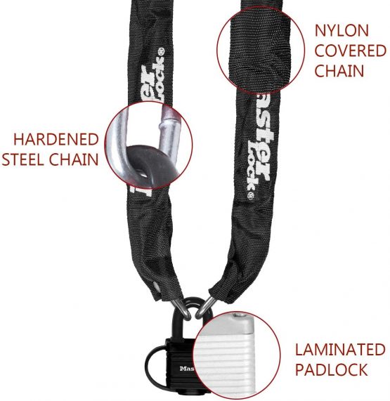 Master Lock Bike Chain Lock with Padlock [Key] [90 cm Chain] 8390EURDPRO - Ideal for Bike, Electric Bike, Mountain Bike, Road Bike, Folding Bike - Image 4