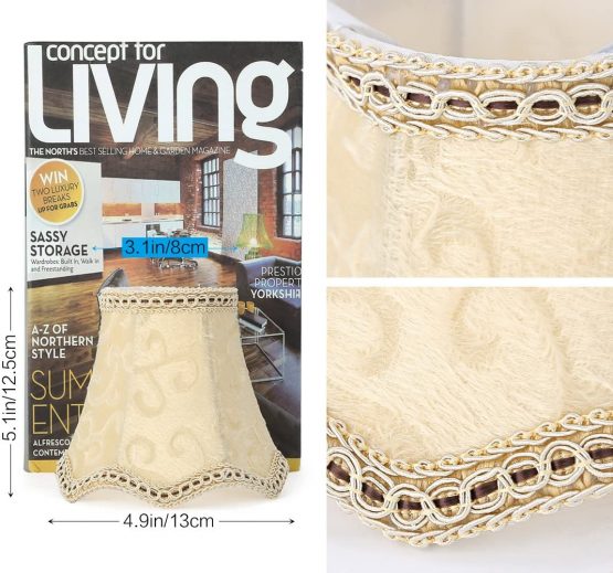 Fuloon Set of 6 Clip On Lamp Shade Kit Little Upright Candle Chandelier Drop Light Lampshade (Yellow, Set of 6) - Image 4