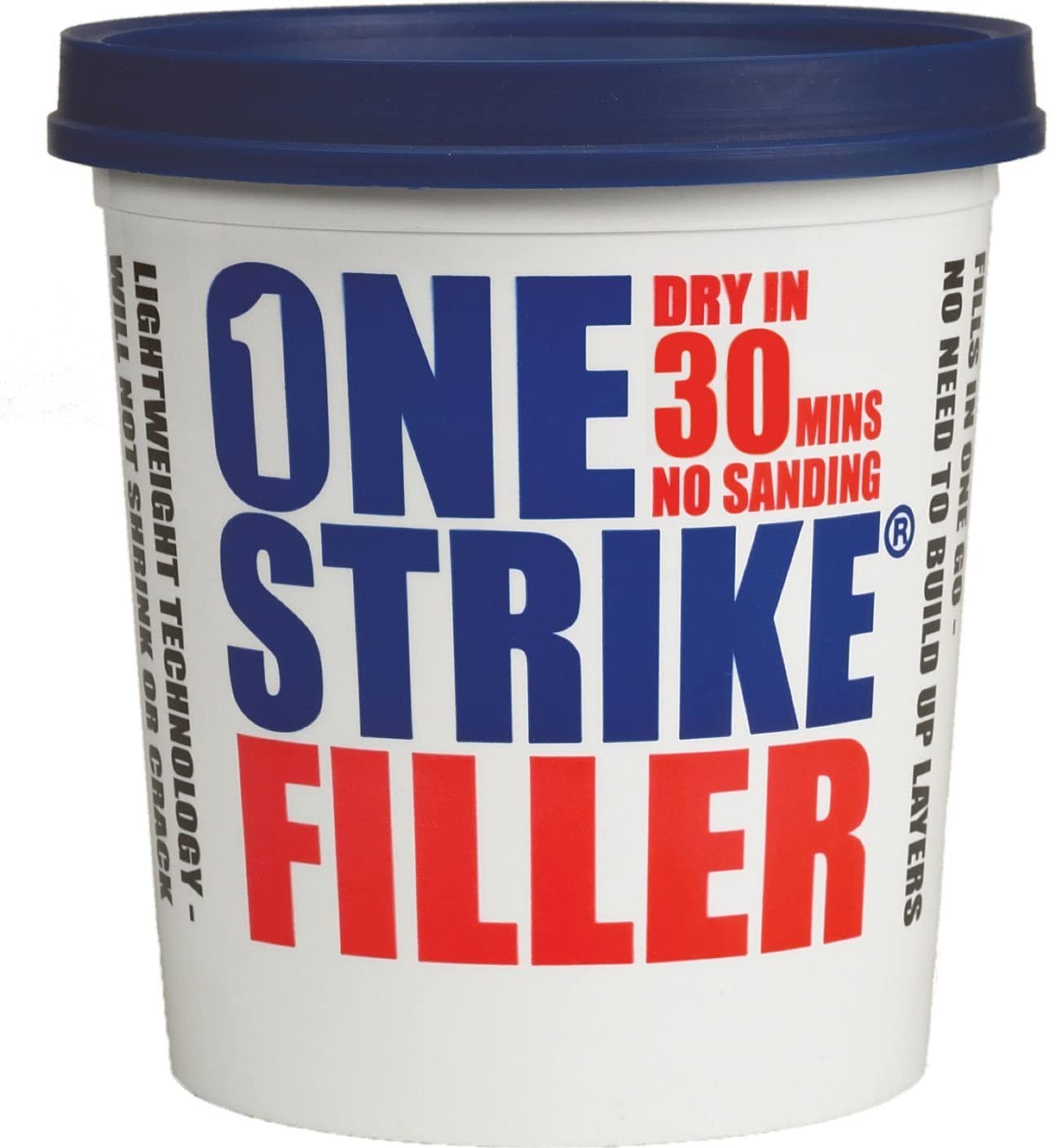 Everbuild - One Strike - Multi-Purpose Quick-Drying Filler - One-Time Application - White - 5 Litre Tub, 5 Litre, 1.75 kg