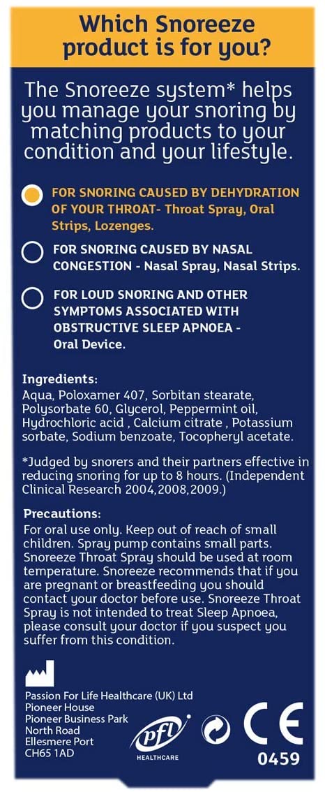 Snoreeze Anti-Snoring Throat Spray, Effective Snoring Aids for Men & Women, Fast Acting Lubricating Thermo Gel - Image 3