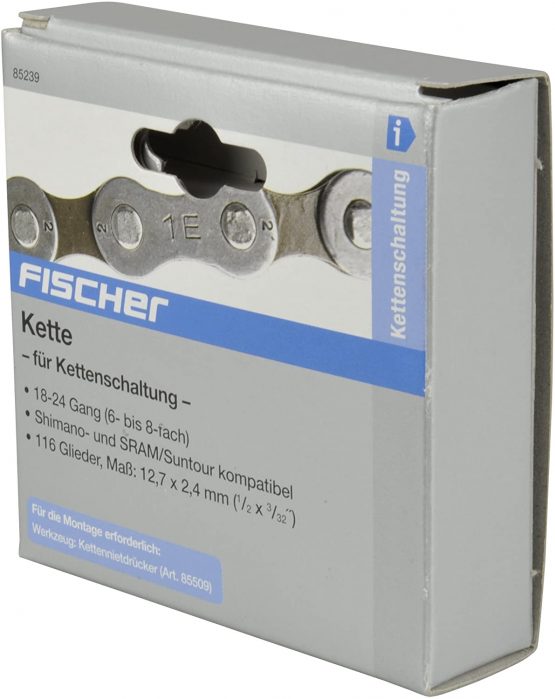 fischer Unisex_Adult Kette Kettenschaltung 6-8fach 1/2x3/32 Derailleur, Black, standard size - Image 3