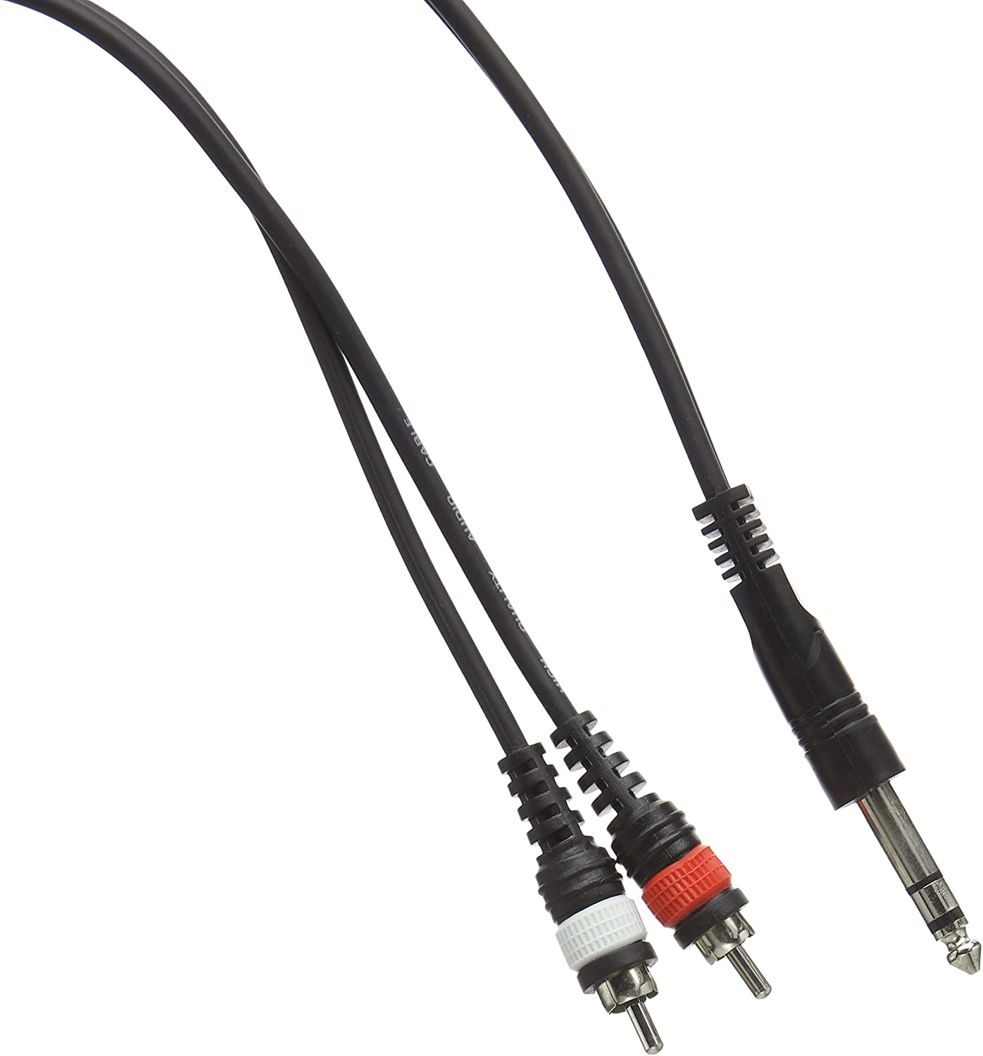 Stagg SYC3/PS2CM E Stereo 3m Jack to Twin RCA Plugs - Black, RCA (Phono) to 1/4" Jackjack to 2x rca plugs