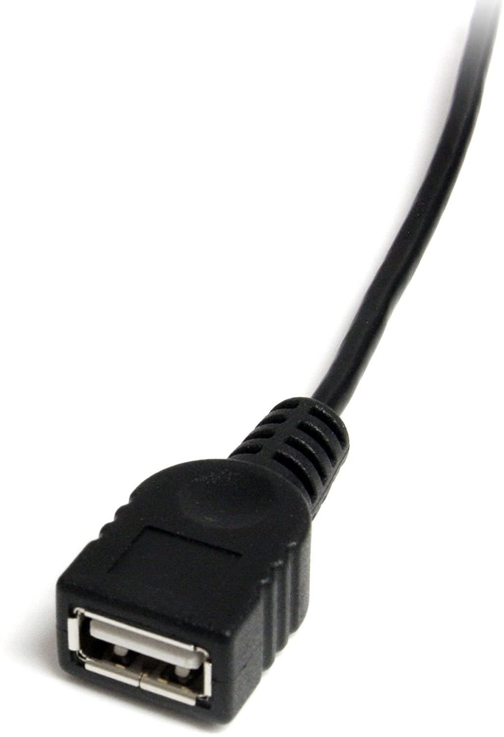 StarTech 1 feet Mini USB 2.0 Cable - USB A to Mini B F/M, Black, 1 foot - Image 3