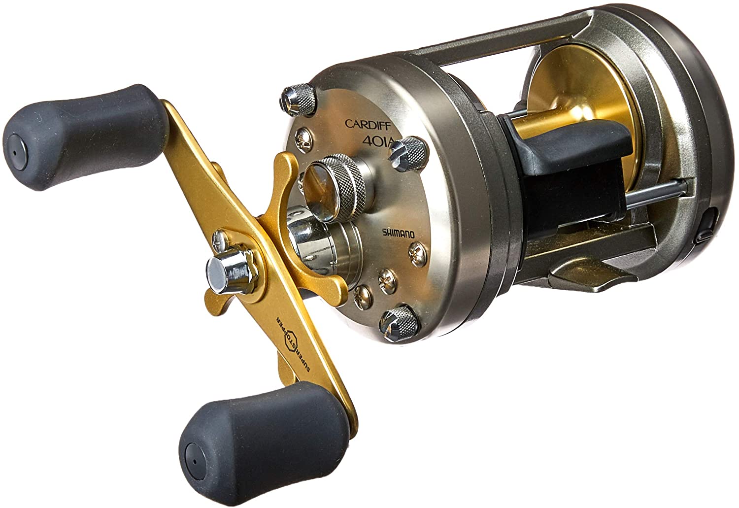 Shimano Cardiff 401A Round Freshwater Fishing Reel Left Hand, Multi-coloured