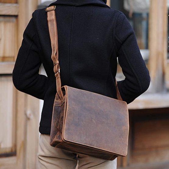 VISCONTI - Laptop Messenger Shoulder Bag - 13 to 14 Inch Laptop Bag - Hunter Leather - Office Work Organiser Bag - Multiple Pockets - 18548 - HARVARD - Mocha - Image 2