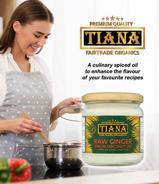 TIANA® Fairtrade Organics Raw Cold Pressed Ginger Virgin Coconut Oil 350 ml - Image 3