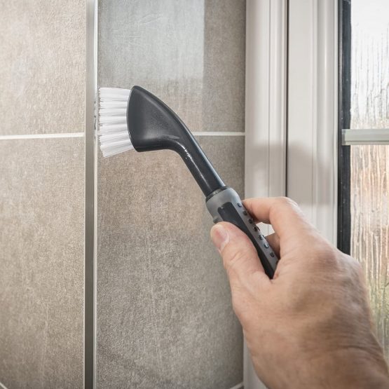 Addis 517703 ComfiGrip Tile Grout Stiff Cleaning Brush, Metallic Graphite, 2.5 x 8 x 27 cm - Image 4