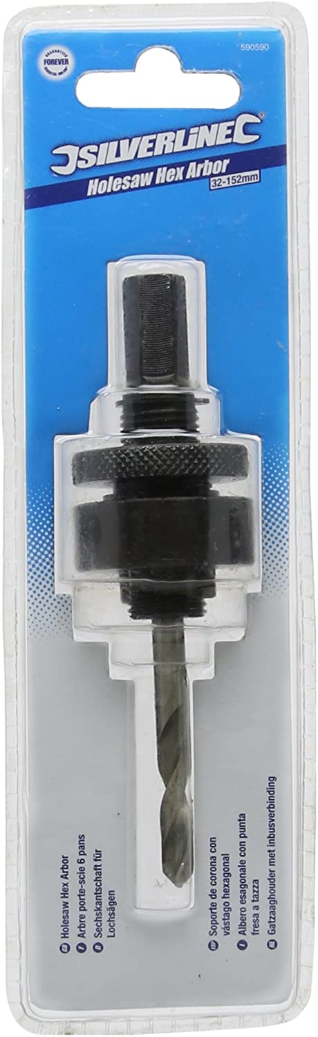 Silverline 590590 Holesaw Hex Arbor 32 - 152 mm, Others, 32-152 mm