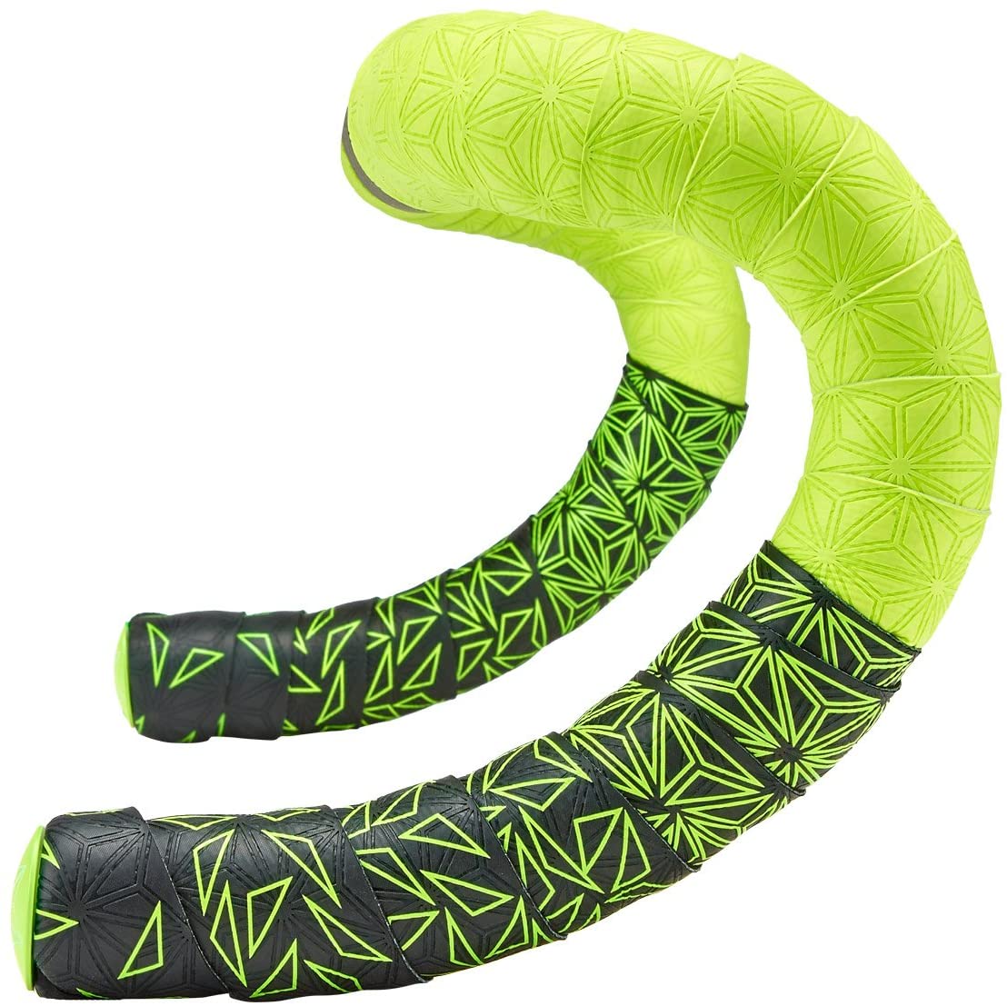 SUPACAZ BIKE BARTAPE, SUPER STICKY KUSH, STAR FADE, NEON YELLOW PLUS ANO BLACK PLUGS, NEON YELLOW + ANO BL, Value Not Found - Image 2