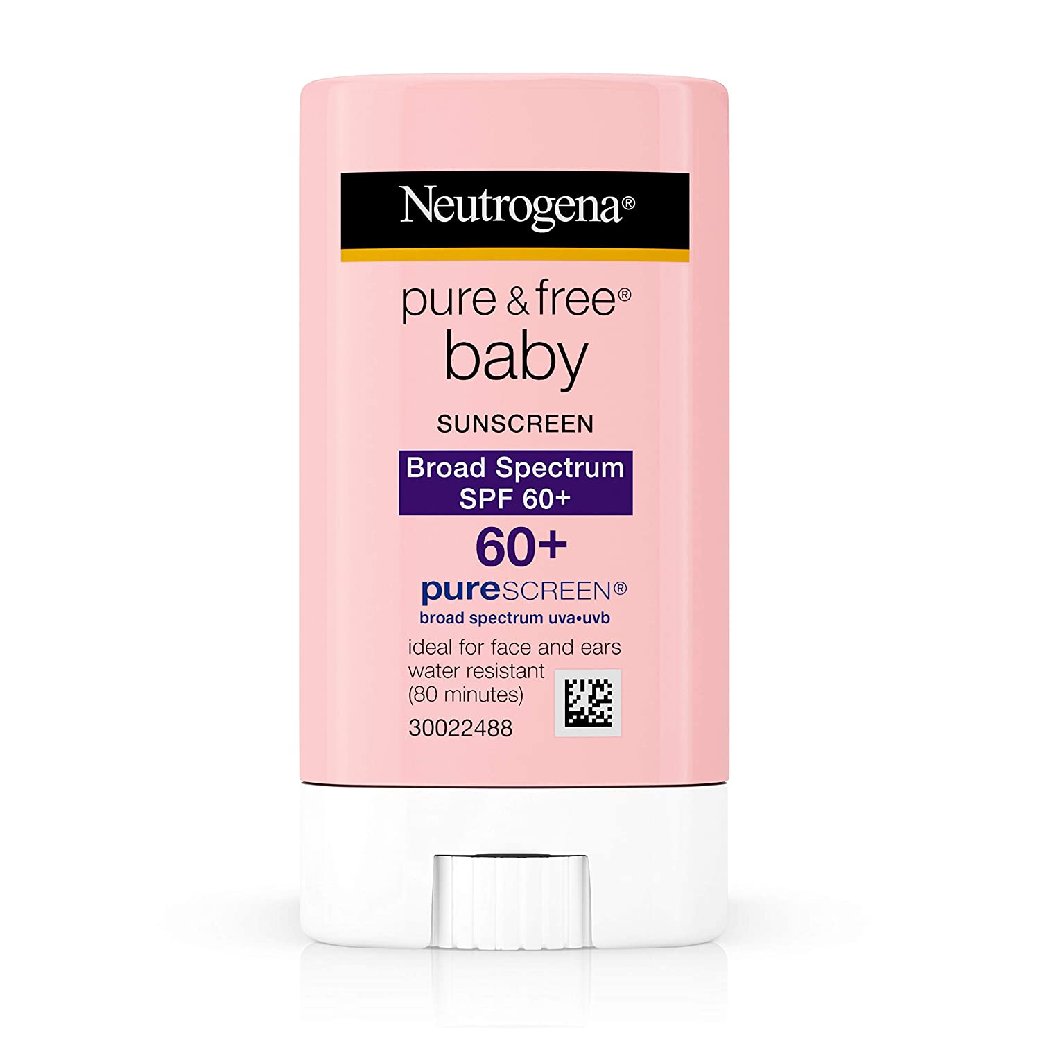 Neutrogena Pure & Free Baby Mineral Sunscreen Stick with Broad Spectrum SPF 60 & Zinc Oxide, Water-Resistant, Hypoallergenic, Oil- & PABA-Free Baby Sunscreen, 0.47 oz