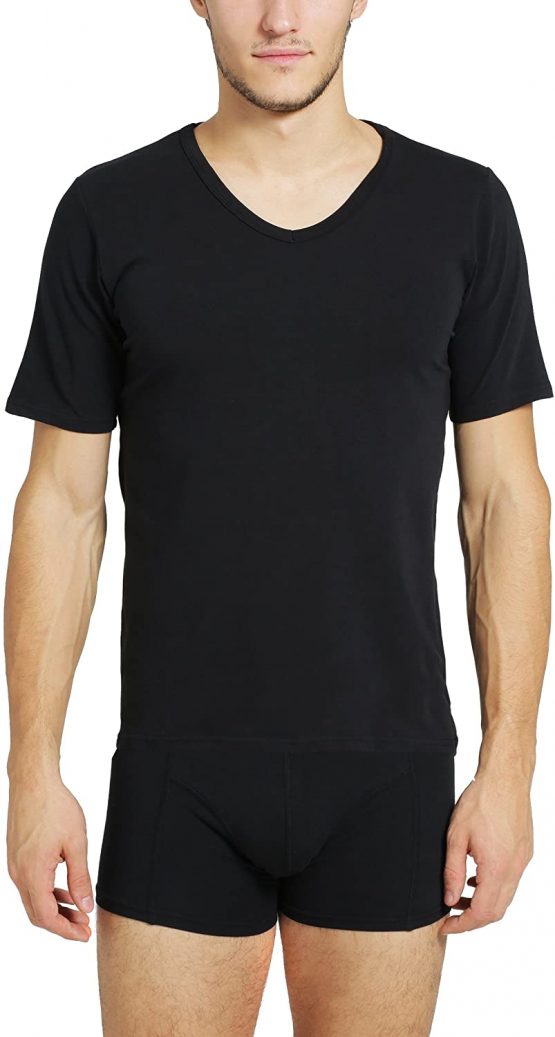 Ultrasport Men's T-Shirt V-Neck - Black, Medium