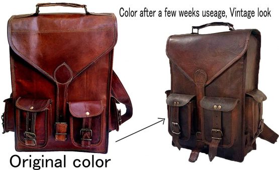 Jaald Convertible Leather 15.6" Laptop Bag Backpack Messenger Bag Office Briefcase - Image 4