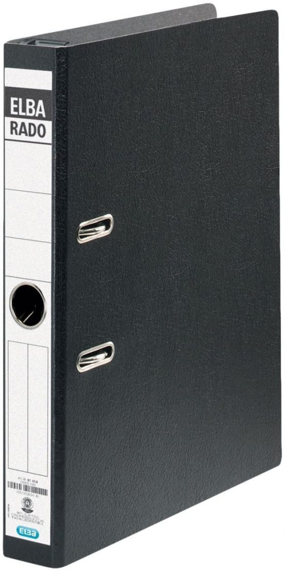 Elba Vertic 1/81414 Lever Arch File 50 mm RC Cardboard Black
