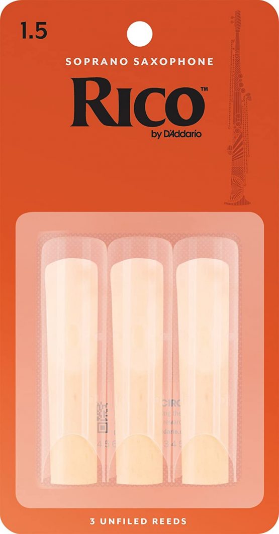 Rico 1.5 Strength Reeds for Soprano Sax (Pack of 3)