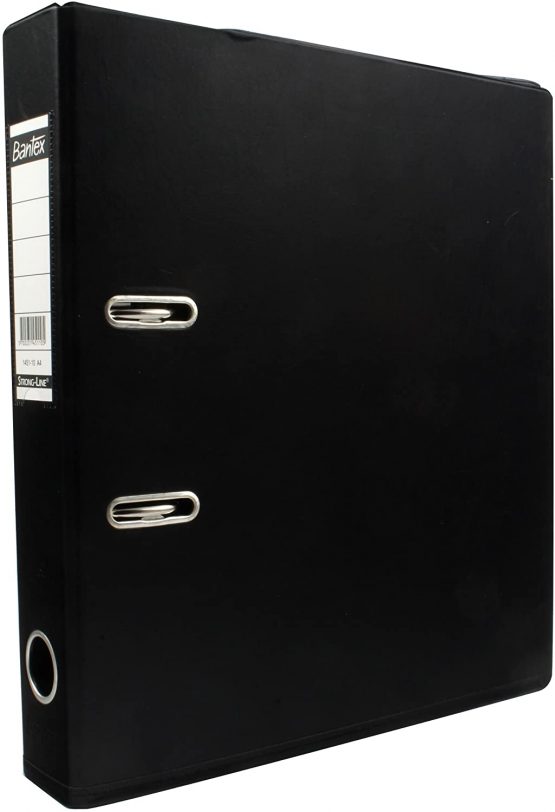 Bantex Mini Lever Arch File PVC Slotted 50mm Spine A4 Black Ref 145110