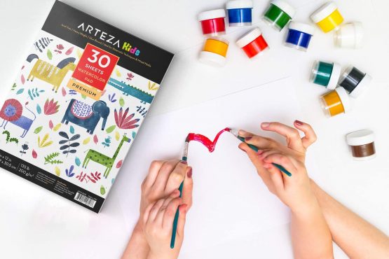 Arteza Watercolour Paper Pad, 2 Pack, 22.9 x 30.5 cm, 60 Sheets, 200gsm, Art Supplies for Watercolour Techniques and Mixed Media - Image 2
