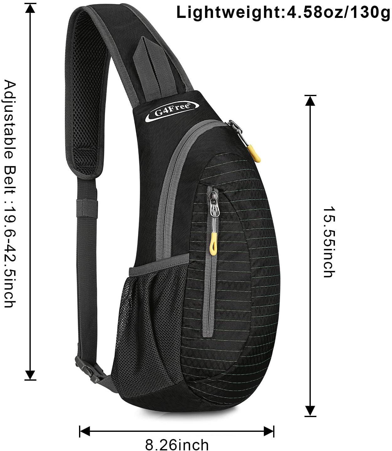 G4Free Small Sling Bag Crossbody Chest Bag Shoulder Backpack Outdoor Anti Theft, Black - Image 3