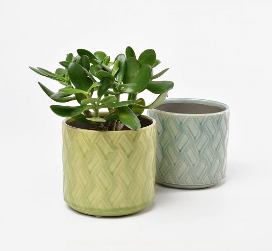 Burgon & Ball Barcelona Glazed House Plant Pot in Celadon Green - Image 2