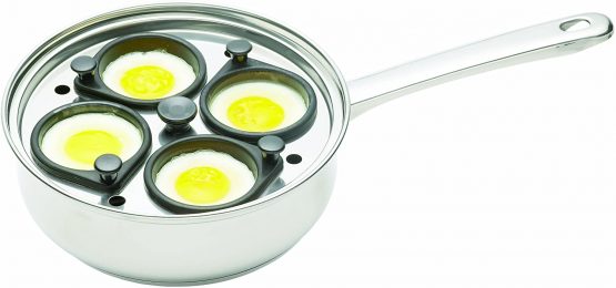 KitchenCraft 4 Egg Poacher Pan in Gift Box, Non Stick and Induction Safe, Stainless Steel, 20.5 cm, Silver - Image 3
