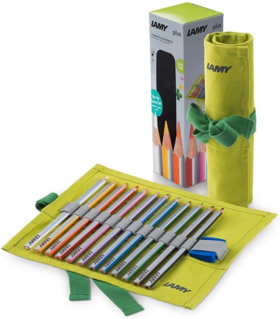 Lamy Plus 1226068 12 Colouring Pencils in Fabric Roll, Green