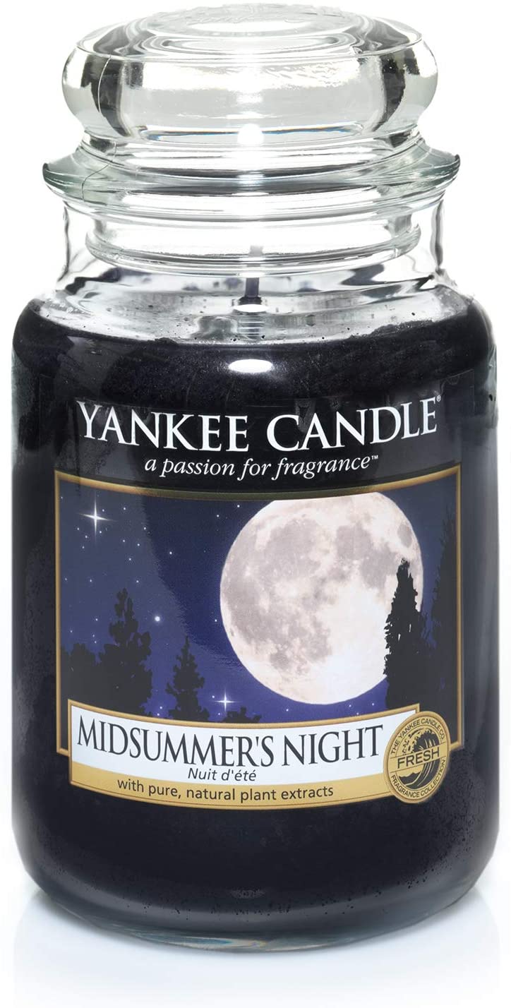 Yankee Candle Scented Candle Scented Candle Midsummers Night Large Jar Candle Burn Time