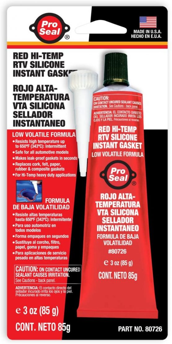 Sealpro ProSeal 80726 High Temperature RTV Silicone Instant Gasket, Red