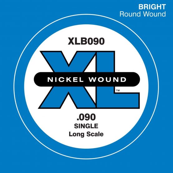 D'Addario XLB090 .090 Long Scale Nickel Wound Single String for Bass Guitar