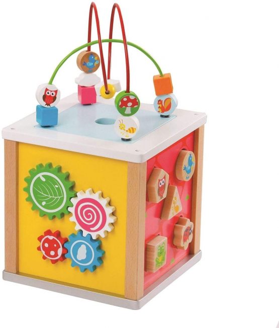 Lelin 31611 Wooden Nature Activity Cube Beads Wire Maze Creative Educational Games Toy - Image 4