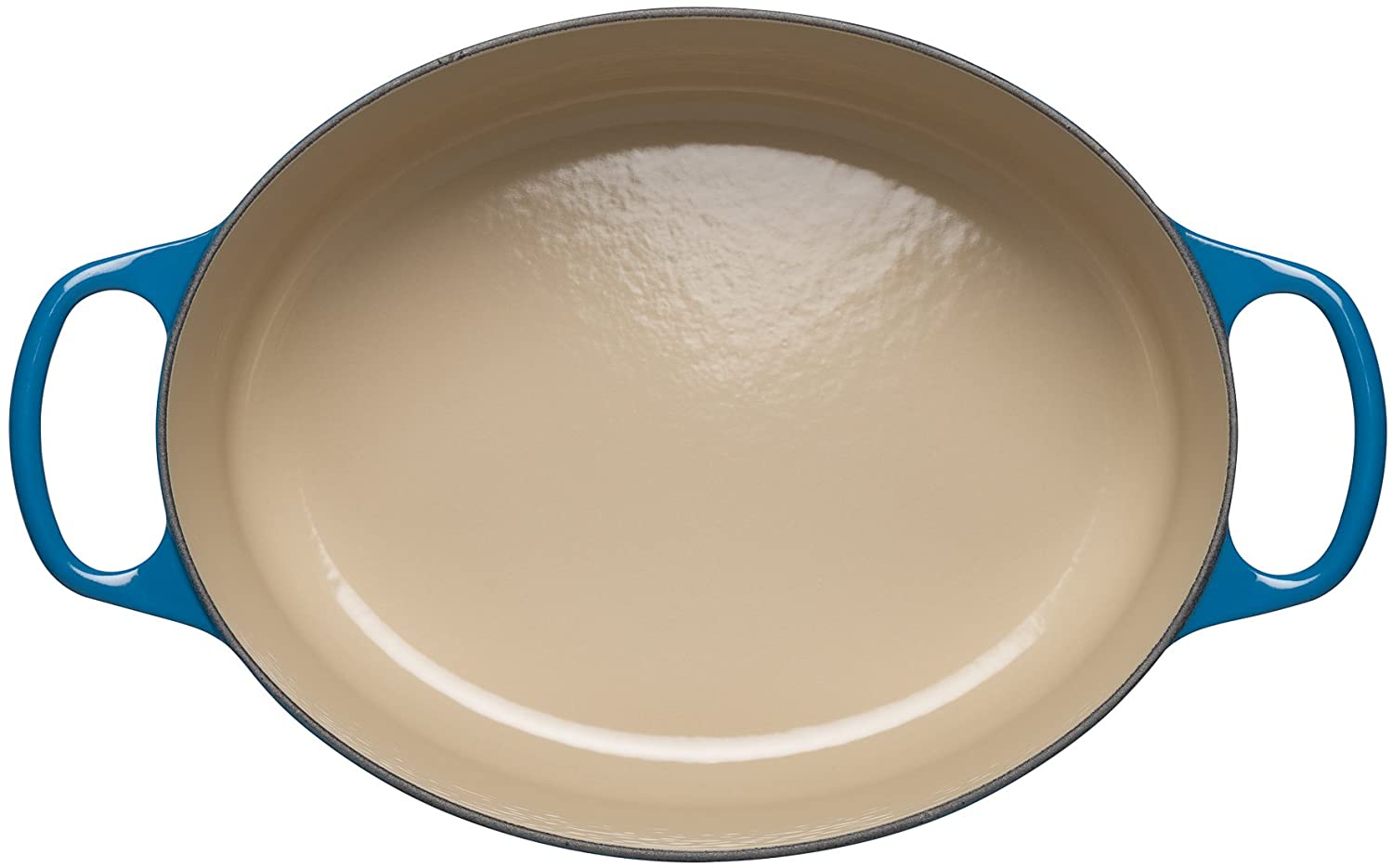 Le Creuset Signature Enamelled Cast Iron Casserole Dish with Lid - Oval, Marseille Blue, 25 cm, 3.2 Litres, 211782520 - Image 2