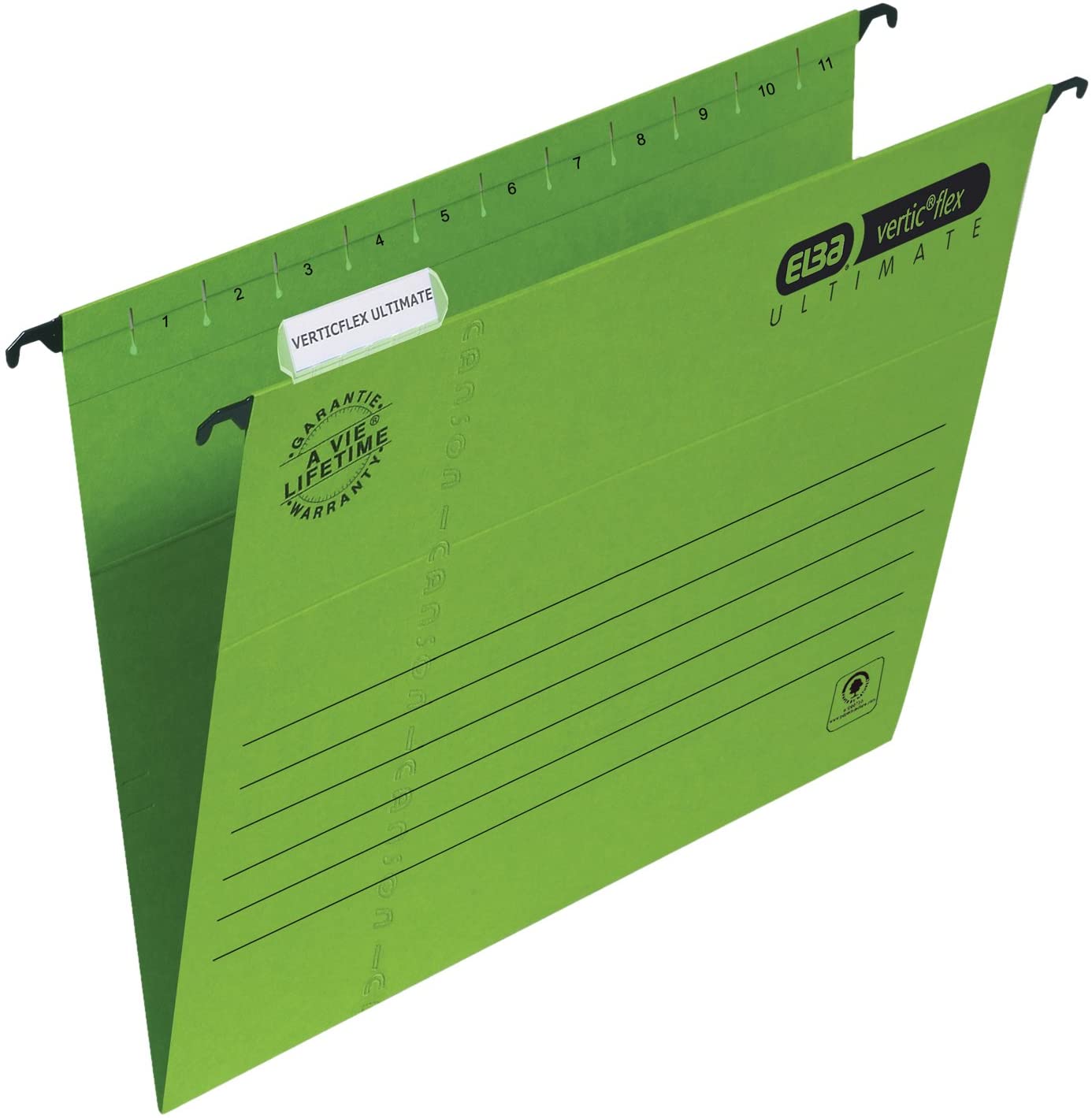 Elba Ultimate Foolscap Manilla Verticflex Suspension Files, V-Base, 240 gsm - Green (Pack of 25)