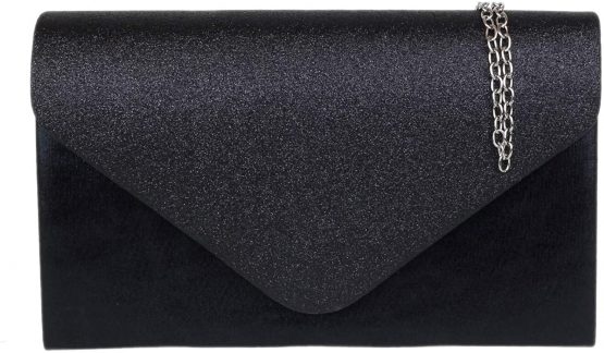 Girly HandBags Glitter Flap Shimmer Clutch Bag