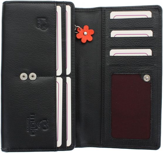 Mala Leather Robin Collection Ladies Leather Purse with RFID Protection 3407_97 Black - Image 3