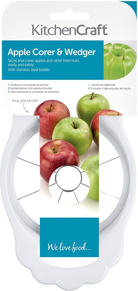 KitchenCraft Apple Corer and Slicer, Stainless Steel/Plastic, White, 11 cm - Image 2