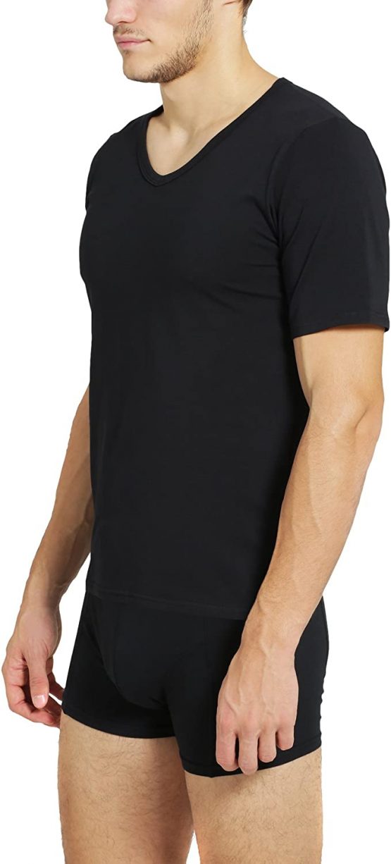 Ultrasport Men's T-Shirt V-Neck - Black, Medium - Image 3
