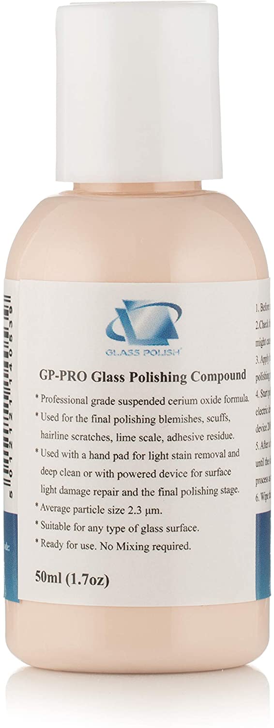 Glass Polish 14053 GP-PRO Professional Grade Glass Polishing Compound, Glass Polishing Solution 1.7oz (50ml)