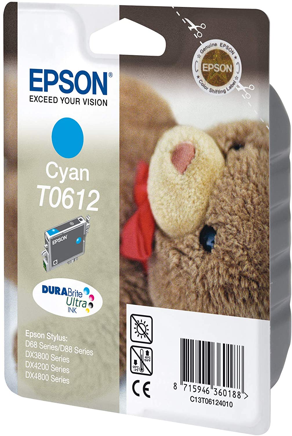 Epson Original T061240 Cyan Ink Cartridge for Stylus D68/D88/DX3800/DX4200/DX4800 (Teddy), Genuine - Image 3