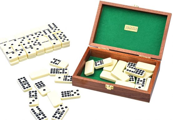 Jaques of London Luxurious Dominoes Double 9 Set - Mahogany Cased Dominoes Set - Image 3