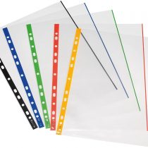 Herlitz 10914422 Document Wallet A4, Polypropylene, Transparent with Coloured Edge, Pack of 10