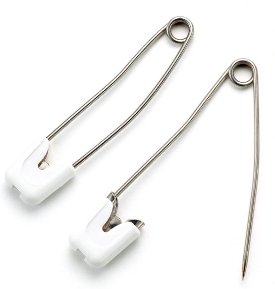 Prym 086153 Baby Safety Pins 55 mm White Pack of 200 Stainless Steel