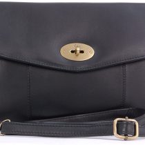 GIGI - Women's Leather Twist Lock Flap Over Clutch Bag - Cross Body Handbag With Extra Detachable Adjustable Shoulder Strap - OTHELLO 8757