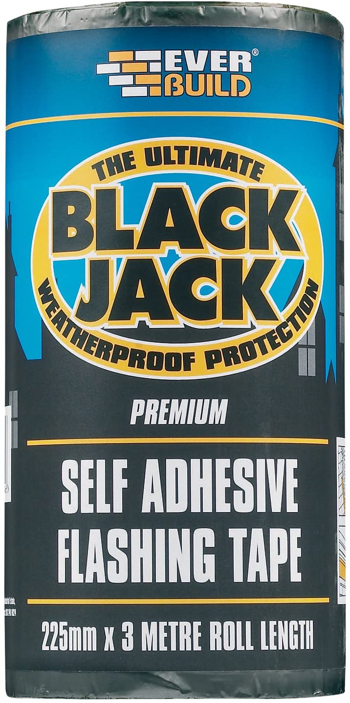 Everbuild Black Jack Strong Self Adhesive Flashing Tape - Natural Lead-Look Finish - 450mm x 10m, 10m x 450mm