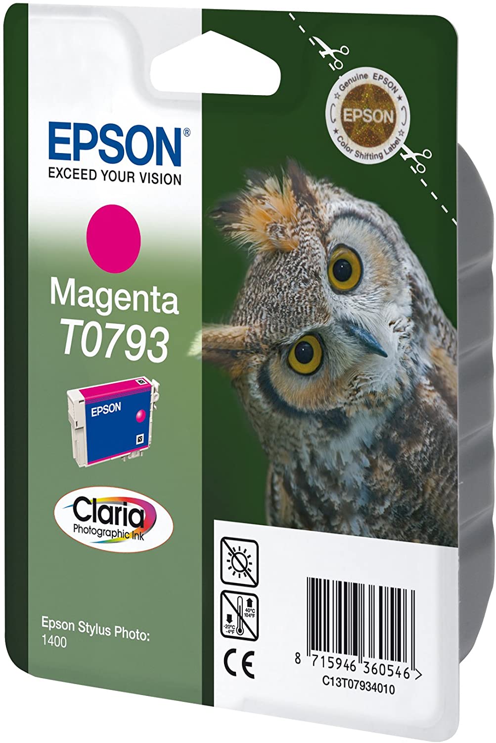 Epson Owl T0793 Ink Cartridge, Magenta, Genuine, 1 - Image 2