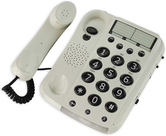 Geemarc Dallas 10- Big Button Corded Telephone- Hearing Aid Compatible- Tone and Volume Control- Visual Ringer Indicator and Memory Buttons- Wall Mountable-UK Version - Image 4