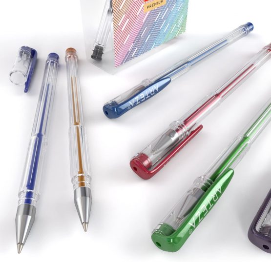 Arteza Metallic Gel Pens, Set of 14, 0.8-1.0 mm Tips, Bright and Vivid Colouring Pens, Art Supplies for Scrapbooking, Doodling, & Journaling - Image 4